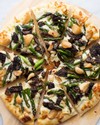 Asparagus and Morel Pizza with Garlic Confit paired with TRV 2017 Pinot Noir